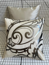 Load image into Gallery viewer, Decorative Handmade Pillow Cushion Cover 16” x 16” 18” x 18” Metallic Gray Brown Patterned Beige Cream