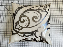 Load image into Gallery viewer, Decorative Handmade Pillow Cushion Cover 16” x 16” 18” x 18” Metallic Gray Brown Patterned Beige Cream