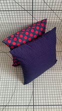 Load image into Gallery viewer, Decorative Handmade Pillow Cushion Cover 16” x 16” 18” x 18” Navy Blue and White Polka Dots