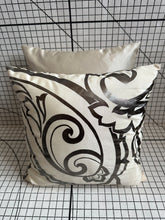 Load image into Gallery viewer, Decorative Handmade Pillow Cushion Cover 16” x 16” 18” x 18” Metallic Gray Brown Patterned Beige Cream