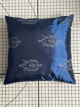 Load image into Gallery viewer, Decorative Handmade Pillow Cushion Cover 16” x 16” 18” x 18” 20” x 20” Blue Flower