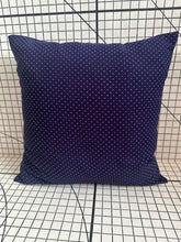 Load image into Gallery viewer, Decorative Handmade Pillow Cushion Cover 16” x 16” 18” x 18” Navy Blue and White Polka Dots