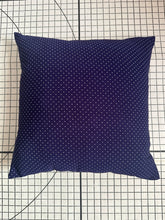 Load image into Gallery viewer, Decorative Handmade Pillow Cushion Cover 16” x 16” 18” x 18” Navy Blue and White Polka Dots
