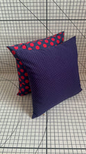 Load image into Gallery viewer, Decorative Handmade Pillow Cushion Cover 16” x 16” 18” x 18” Navy Blue and White Polka Dots