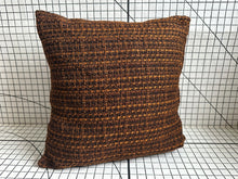 Load image into Gallery viewer, Decorative Handmade Pillow Cushion Cover 16” x 16” 18” x 18” 20” x 20” Brown Black Tangerine Tweed Fabric