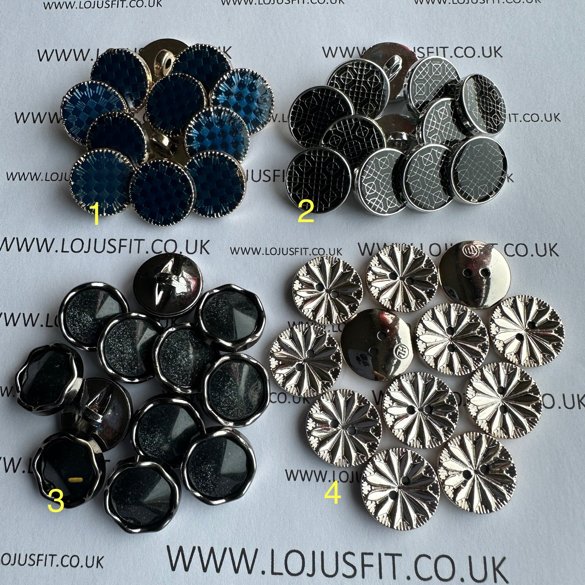 10 15 20 Silver Light Gold Black 18mm Wide Shank Buttons Dresses Tops  Coats Babies Blazers Shirt Sewing Craft
