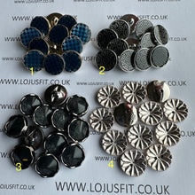 Load image into Gallery viewer, 5 10 15 20 Silver Light Gold Black 18mm Wide Shank Buttons Dresses Tops Coats Babies Blazers Shirt Sewing Craft