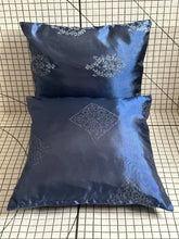 Load image into Gallery viewer, Decorative Handmade Pillow Cushion Cover 16” x 16” 18” x 18” 20” x 20” Blue Flower