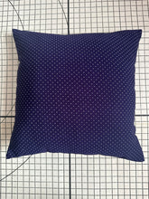 Load image into Gallery viewer, Decorative Handmade Pillow Cushion Cover 16” x 16” 18” x 18” Navy Blue and White Polka Dots