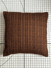 Load image into Gallery viewer, Decorative Handmade Pillow Cushion Cover 16” x 16” 18” x 18” 20” x 20” Brown Black Tangerine Tweed Fabric