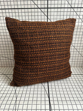Load image into Gallery viewer, Decorative Handmade Pillow Cushion Cover 16” x 16” 18” x 18” 20” x 20” Brown Black Tangerine Tweed Fabric