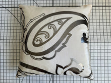 Load image into Gallery viewer, Decorative Handmade Pillow Cushion Cover 16” x 16” 18” x 18” Metallic Gray Brown Patterned Beige Cream