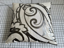 Load image into Gallery viewer, Decorative Handmade Pillow Cushion Cover 16” x 16” 18” x 18” Metallic Gray Brown Patterned Beige Cream