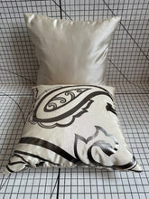 Load image into Gallery viewer, Decorative Handmade Pillow Cushion Cover 16” x 16” 18” x 18” Metallic Gray Brown Patterned Beige Cream