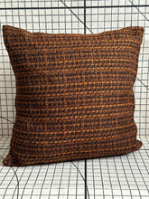 Load image into Gallery viewer, Decorative Handmade Pillow Cushion Cover 16” x 16” 18” x 18” 20” x 20” Brown Black Tangerine Tweed Fabric
