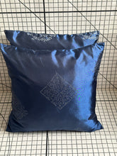 Load image into Gallery viewer, Decorative Handmade Pillow Cushion Cover 16” x 16” 18” x 18” 20” x 20” Blue Flower