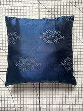 Load image into Gallery viewer, Decorative Handmade Pillow Cushion Cover 16” x 16” 18” x 18” 20” x 20” Blue Flower