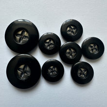 Load image into Gallery viewer, 2 6 GREY Black 15mm 23mm Wide Quality Beautiful Buttons Jacket Shirt Sewing Craft Costume