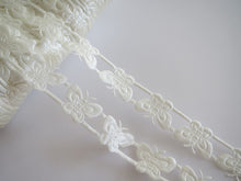 Load image into Gallery viewer, 1m Cream Butterfly 16mm Satin Trim Scrapbooking Lace Cardmaking Wedding Home Decor Sewing Craft Projects