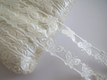 Load image into Gallery viewer, 1m Cream Butterfly 16mm Satin Trim Scrapbooking Lace Cardmaking Wedding Home Decor Sewing Craft Projects