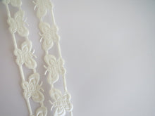 Load image into Gallery viewer, 1m Cream Butterfly 16mm Satin Trim Scrapbooking Lace Cardmaking Wedding Home Decor Sewing Craft Projects