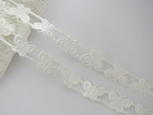 Load image into Gallery viewer, 1m Cream Butterfly 16mm Satin Trim Scrapbooking Lace Cardmaking Wedding Home Decor Sewing Craft Projects
