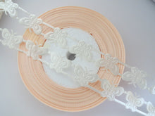 Load image into Gallery viewer, 1m Cream Butterfly 16mm Satin Trim Scrapbooking Lace Cardmaking Wedding Home Decor Sewing Craft Projects