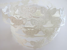Load image into Gallery viewer, 1m Cream Butterfly 16mm Satin Trim Scrapbooking Lace Cardmaking Wedding Home Decor Sewing Craft Projects
