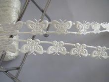 Load image into Gallery viewer, 1m Cream Butterfly 16mm Satin Trim Scrapbooking Lace Cardmaking Wedding Home Decor Sewing Craft Projects