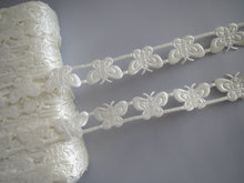Load image into Gallery viewer, 1m Cream Butterfly 16mm Satin Trim Scrapbooking Lace Cardmaking Wedding Home Decor Sewing Craft Projects