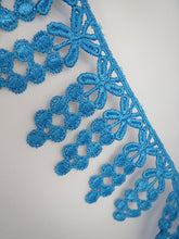 Load image into Gallery viewer, 1m BLUE GREEN Lace Trims 64mm Wide Embroidered Guipure Trimmings Cardmaking Wedding Home Decor Sewing Craft Projects