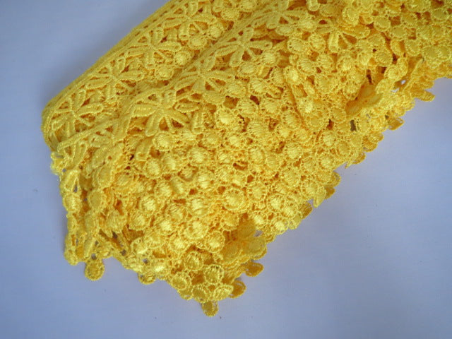 1m TANGERINE Lace Trims 64mm Wide Embroidered Guipure Trimmings Cardmaking Wedding Home Decor Sewing Craft Projects
