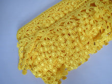 Load image into Gallery viewer, 1m TANGERINE Lace Trims 64mm Wide Embroidered Guipure Trimmings Cardmaking Wedding Home Decor Sewing Craft Projects