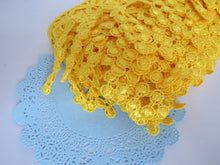Load image into Gallery viewer, 1m TANGERINE Lace Trims 64mm Wide Embroidered Guipure Trimmings Cardmaking Wedding Home Decor Sewing Craft Projects
