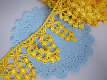 Load image into Gallery viewer, 1m TANGERINE Lace Trims 64mm Wide Embroidered Guipure Trimmings Cardmaking Wedding Home Decor Sewing Craft Projects