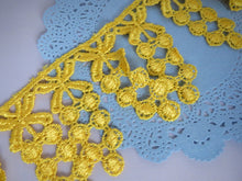 Load image into Gallery viewer, 1m TANGERINE Lace Trims 64mm Wide Embroidered Guipure Trimmings Cardmaking Wedding Home Decor Sewing Craft Projects