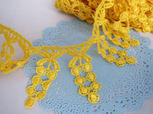 Load image into Gallery viewer, 1m TANGERINE Lace Trims 64mm Wide Embroidered Guipure Trimmings Cardmaking Wedding Home Decor Sewing Craft Projects