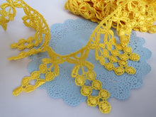 Load image into Gallery viewer, 1m TANGERINE Lace Trims 64mm Wide Embroidered Guipure Trimmings Cardmaking Wedding Home Decor Sewing Craft Projects