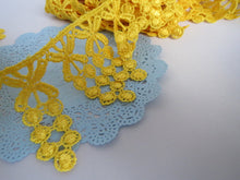 Load image into Gallery viewer, 1m TANGERINE Lace Trims 64mm Wide Embroidered Guipure Trimmings Cardmaking Wedding Home Decor Sewing Craft Projects