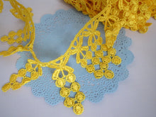 Load image into Gallery viewer, 1m TANGERINE Lace Trims 64mm Wide Embroidered Guipure Trimmings Cardmaking Wedding Home Decor Sewing Craft Projects