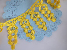 Load image into Gallery viewer, 1m TANGERINE Lace Trims 64mm Wide Embroidered Guipure Trimmings Cardmaking Wedding Home Decor Sewing Craft Projects