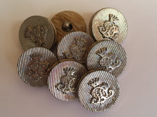 Load image into Gallery viewer, 5 10 20 CROWN SILVER WOODEN 18mm Wide Shank Buttons Dresses Tops Coats Babies Blazers Uniforms Shirt Sewing Craft