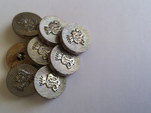 Load image into Gallery viewer, 5 10 20 CROWN SILVER WOODEN 18mm Wide Shank Buttons Dresses Tops Coats Babies Blazers Uniforms Shirt Sewing Craft