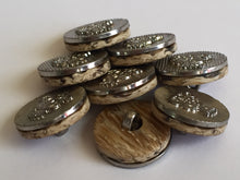 Load image into Gallery viewer, 5 10 20 CROWN SILVER WOODEN 18mm Wide Shank Buttons Dresses Tops Coats Babies Blazers Uniforms Shirt Sewing Craft