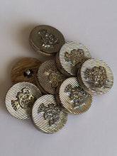 Load image into Gallery viewer, 5 10 20 CROWN SILVER WOODEN 18mm Wide Shank Buttons Dresses Tops Coats Babies Blazers Uniforms Shirt Sewing Craft