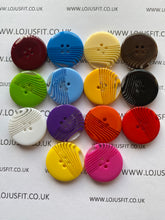Load image into Gallery viewer, 1pc Stripes Across Plastic Buttons 25mm for Sewing Craft Jacket Shirt Skirt Trousers Coat Many Colours