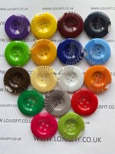 Load image into Gallery viewer, 1pc Stripes Across Plastic Buttons 31mm for Sewing Craft Jacket Shirt Skirt Trousers Coat Many Colours