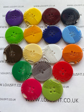 Load image into Gallery viewer, 1pc Stripes Across Plastic Buttons 31mm for Sewing Craft Jacket Shirt Skirt Trousers Coat Many Colours