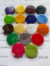 Load image into Gallery viewer, 1pc Stripes Across Plastic Buttons 31mm for Sewing Craft Jacket Shirt Skirt Trousers Coat Many Colours