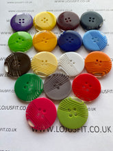 Load image into Gallery viewer, 1pc Stripes Across Plastic Buttons 31mm for Sewing Craft Jacket Shirt Skirt Trousers Coat Many Colours